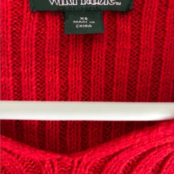 Wild Fable Red Ribbed Crop Long Sleeve Top - Picture 3 of 3